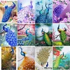 5D алмазная живопись сделай сам, вышивка с павлином, животным, круглая квадратная вышивка, наборы для вышивки крестиком, мозаичные картины ручной работы, домашний декор