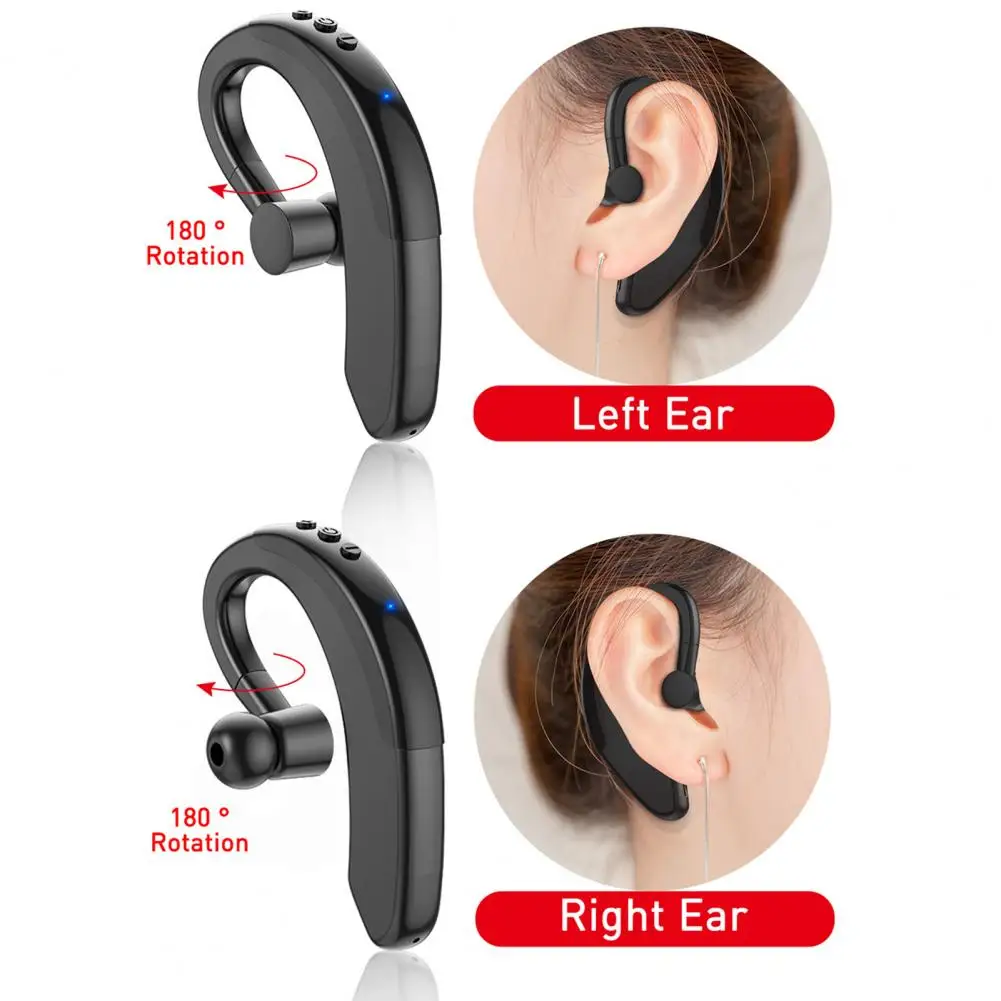 

1Pc Y10 Portable Bluetooth 5.0 Stereo Wireless Earhook Earpieces for Phone