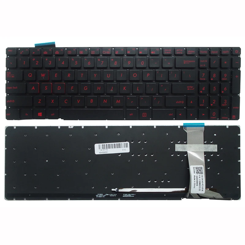 Новая US RU раскладка для Asus G551 G551J G551JK G551JM G551JW G551JX G551VW N551 N551J N551JB N551JK Клавиатура