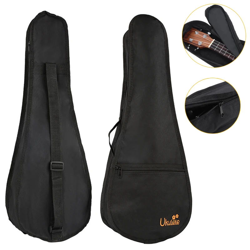 

21 Inch Black Portable Ukulele Gig Bag Soft Case Waterproof Backpack Bag
