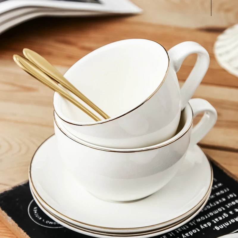 Веселая жаркая Европейская белая Роскошная фарфоровая чашка и блюдце керамика