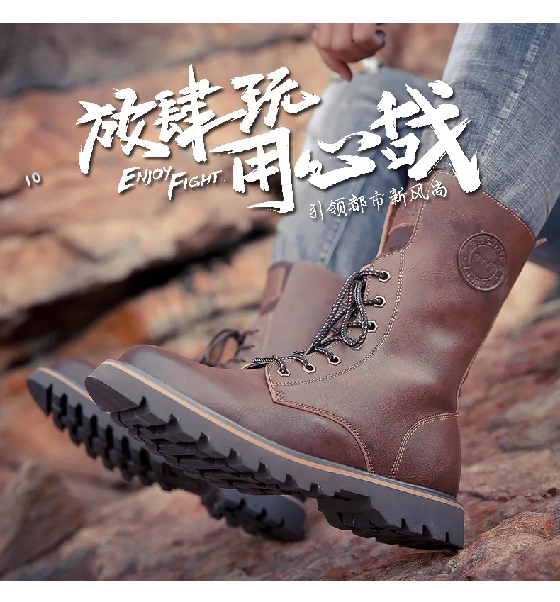 winter Retro genuine Leather Martin boots men shoes quality Hiking boots sports sneakers man lace up boots men footwear