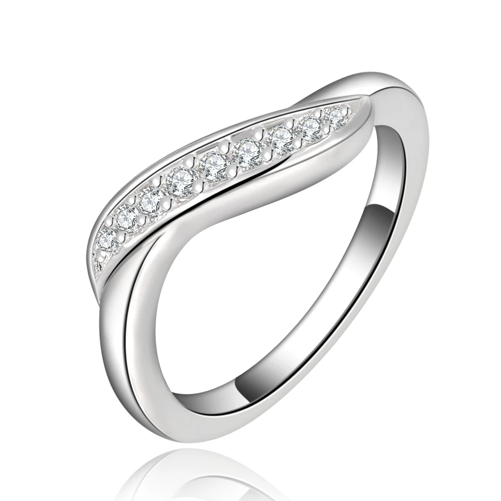

New 925 Sterling Silver Ring Zircon Crystal Wedding Ring Is A Charm Jewelry For Women. Gift