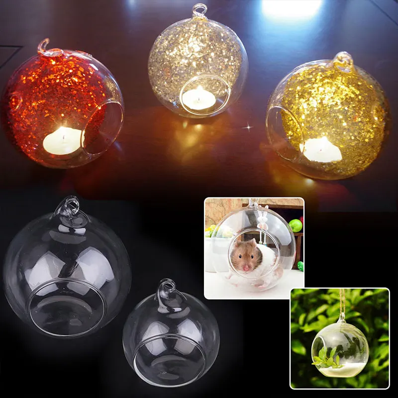 Прозрачная круглая стеклянная ваза подвесной Террариум гидропонный садовый