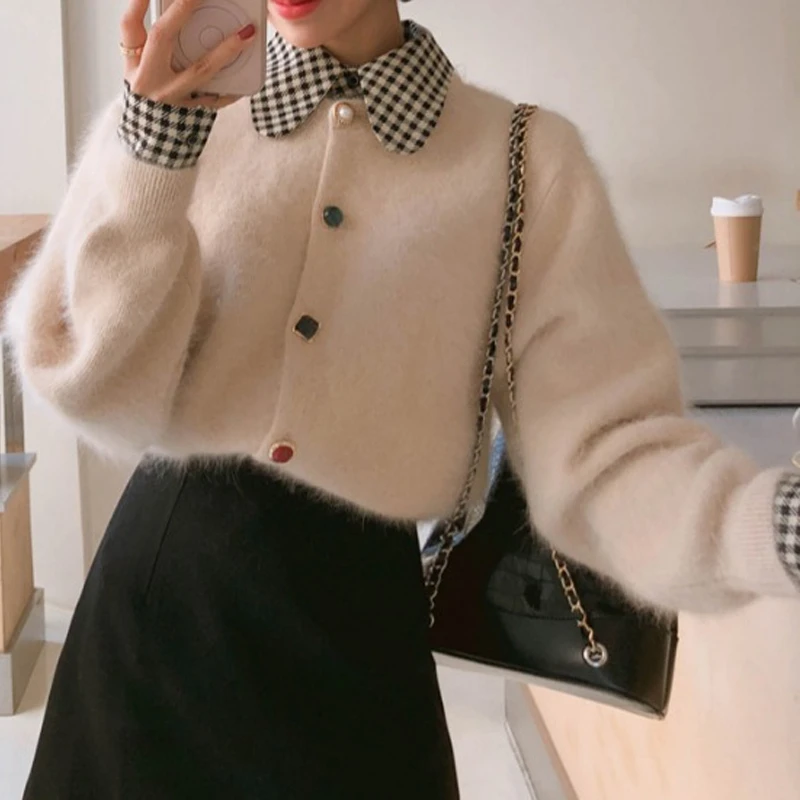 RealShe свитера кардиган для женщин круглый вырез длинный рукав пуговицы