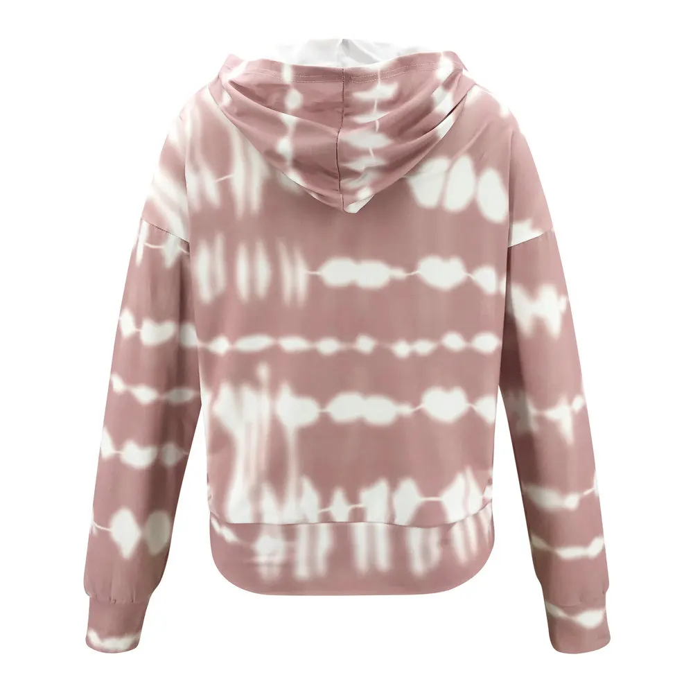 

Women Lace Up Front Hooded Tops Autumn Fashion Long Sleeve Sports Shirts Female Loose Pullovers Tops Spring Ladies Shirts