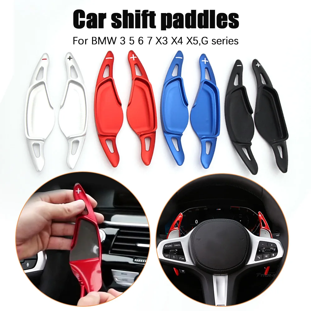 

2pcs Car Steering Wheel Aluminum alloy Gear Paddle Extension Auto Paddle Shift Extender Replacement for BMW 3 5 7 X3 X4 X5