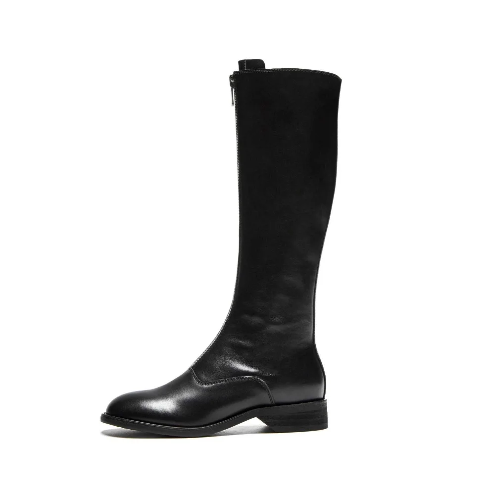 Новинка 2019 женские сапоги из эластичной кожи выше колена на молнии