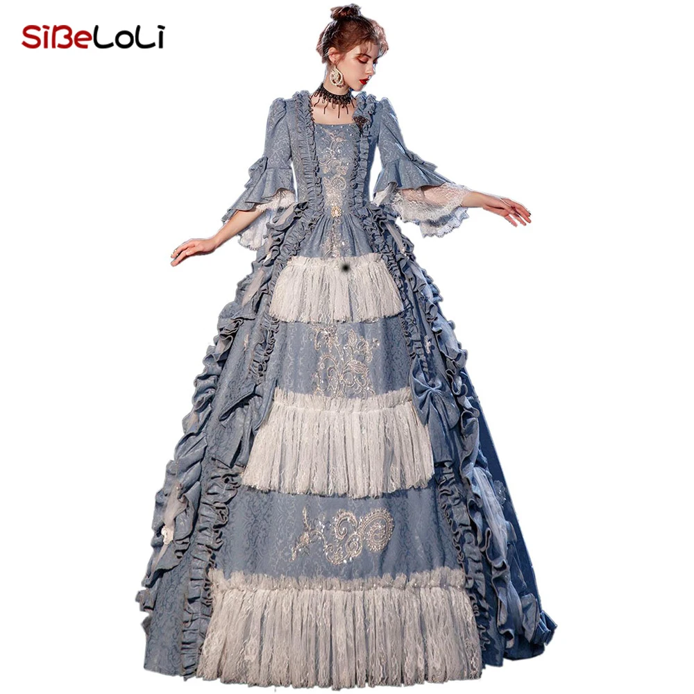 Женское бальное платье Rococo красное в стиле барокко Мария-Антуанетта 18th Century |