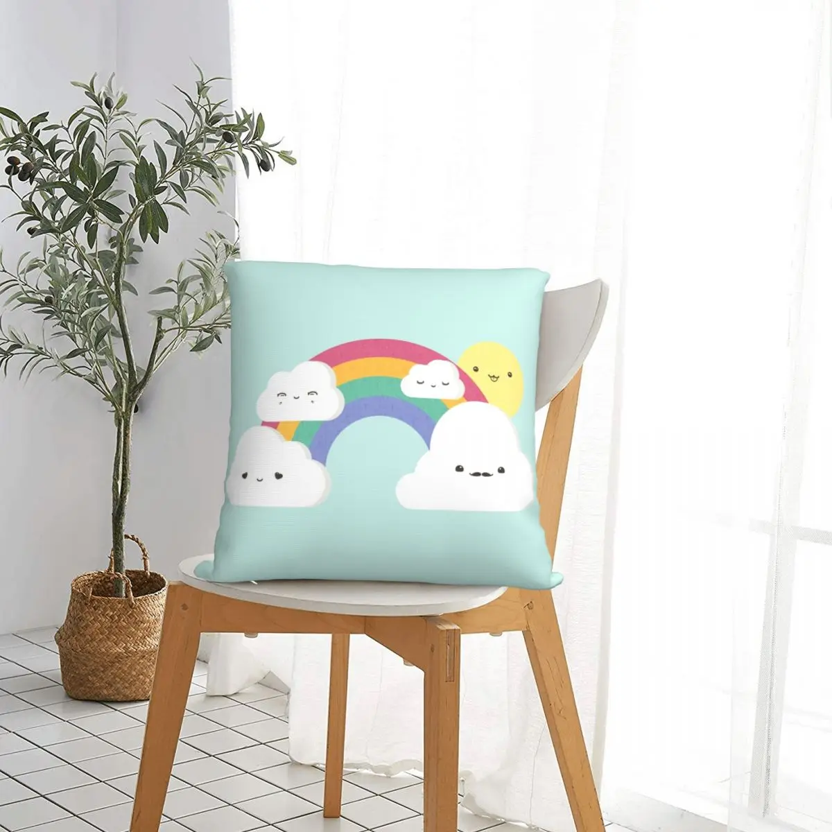 Чехол для подушки Sun And радужные квадратные милый декоративный чехол на молнии