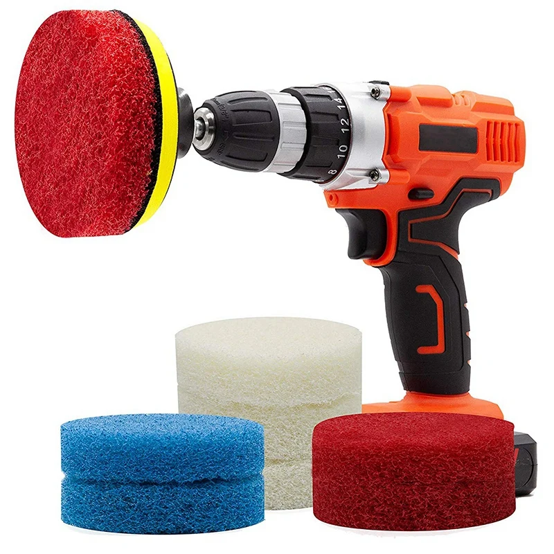 

Насадка для дрели Power Scrub Pad, набор для чистки, металлические губки с пекарем и универсальным стержнем, отлично подходит для кухни, ванной, авт...