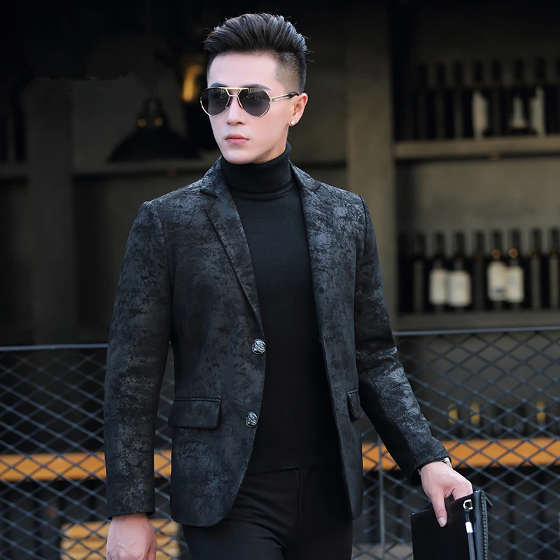 Куртка из натуральной кожи Мужская одежда мужская куртка козьей размера плюс