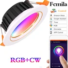 Умный светодиодный светильник с Wi-Fi, RGB + CW, с регулируемой яркостью