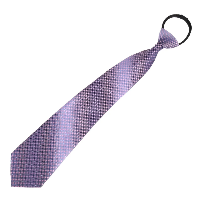

Pre-tied Adjustable Zipper Tie Necktie Plaid Dot Business Formal Wedding Men