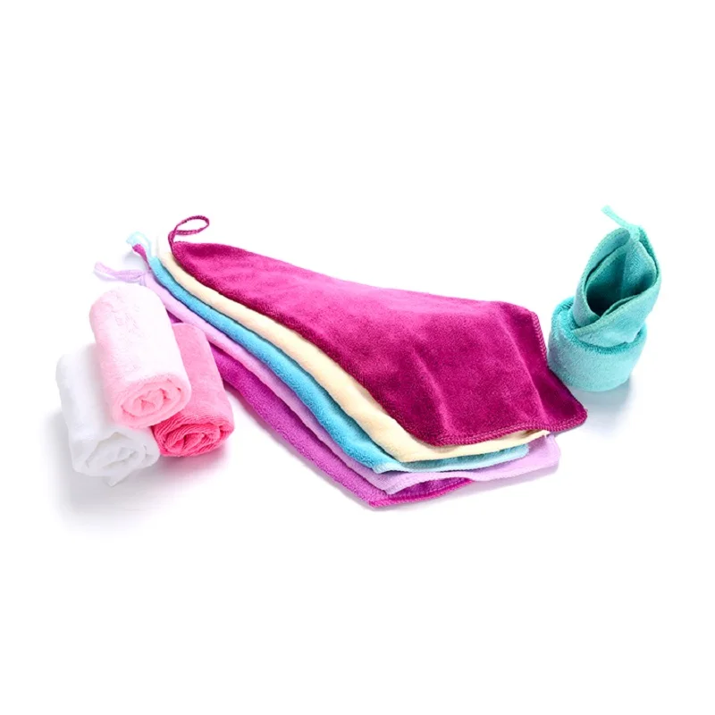 Квадратное полотенце из микрофибры с крючком утолщенное Впитывающее мягкое для