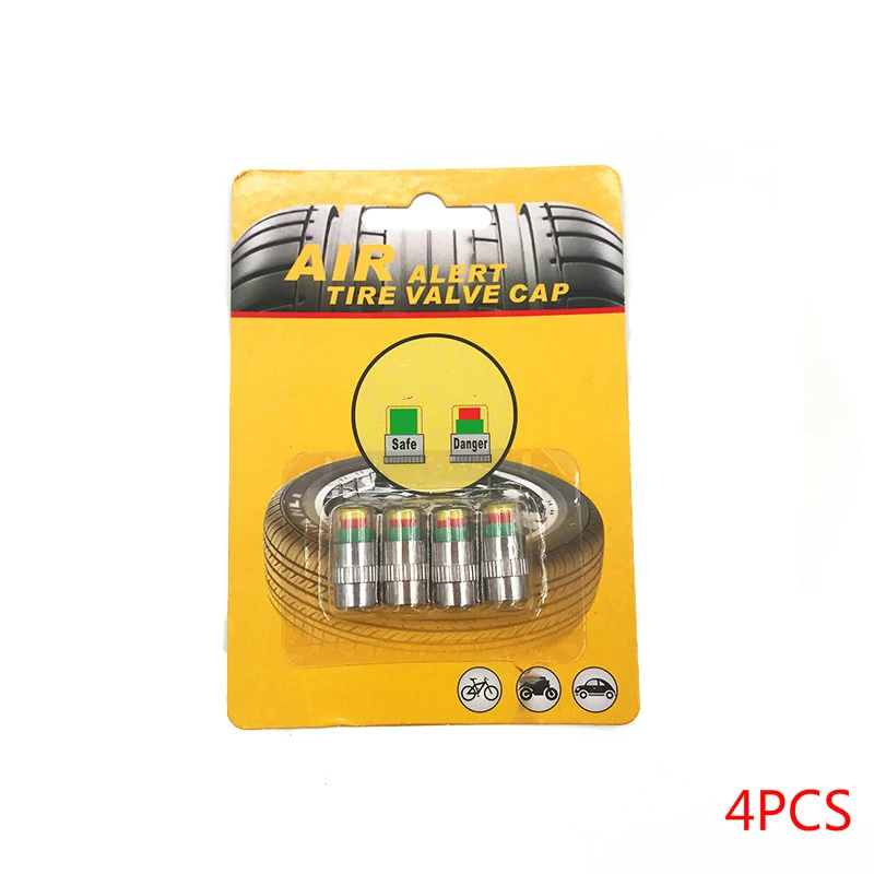 

4PCS 2.4Bar 30PSI Car Auto Tire Pressure Alarm Monitor Valve Stem Caps Sensor Indicator Eye Alert Diagnostic Tools Kit