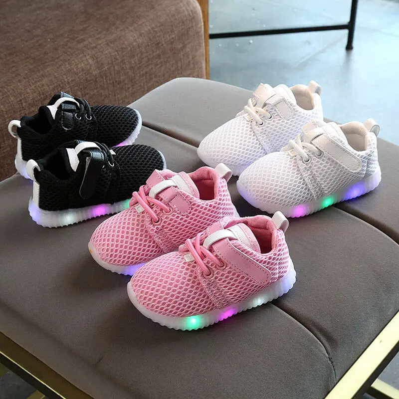

Fashion LED Baby Boys Girl Shoes Kids Light Up Luminous Trainers Sport Sneakers