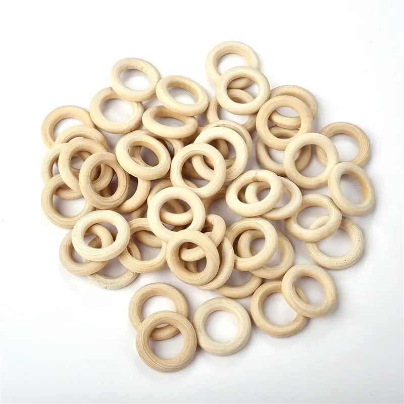

Natural Wood Circle DIY Crafts For Jewelry Making Baby Teething Wooden Ring Kids Toy Ornaments Accessories