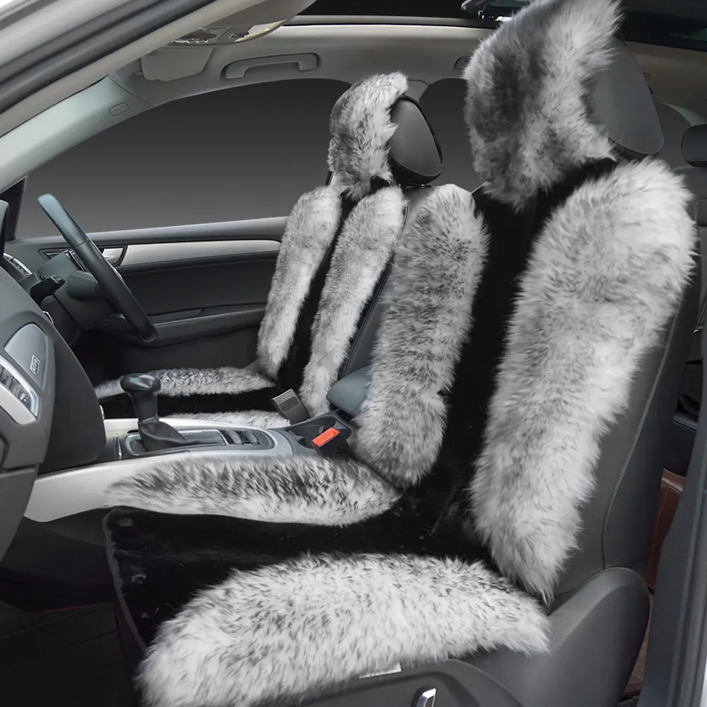 AUTOROWN Накидки на сиденья автомобиля Универсальный размер Меховые накидки из 100%