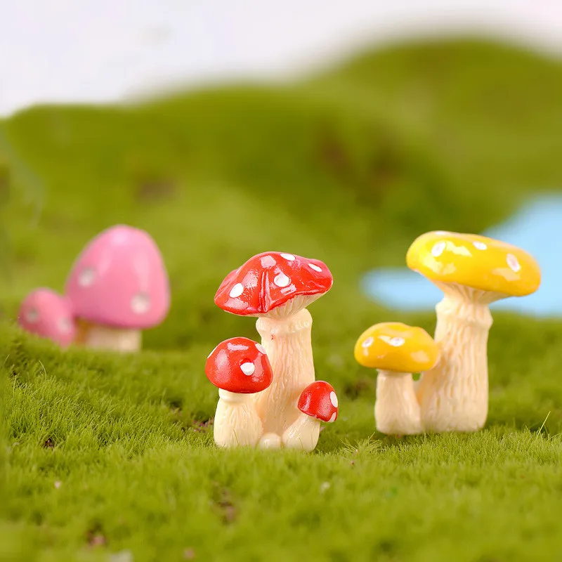Различные милые миниатюрные фигурки грибов сказочный сад в горшке растительный