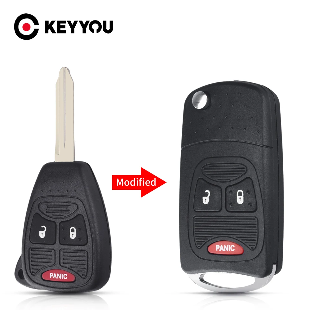 Ключ с откидной крышкой KEYYOU подходит для Chrysler Jeep Dodge Ram 1500 Калибр Nitro 2500 3500 |