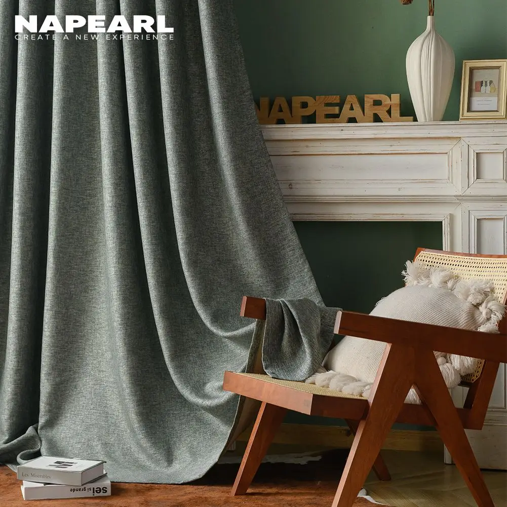 Затемняющие шторы NAPEARL оконные занавески из искусственного льна с высоким