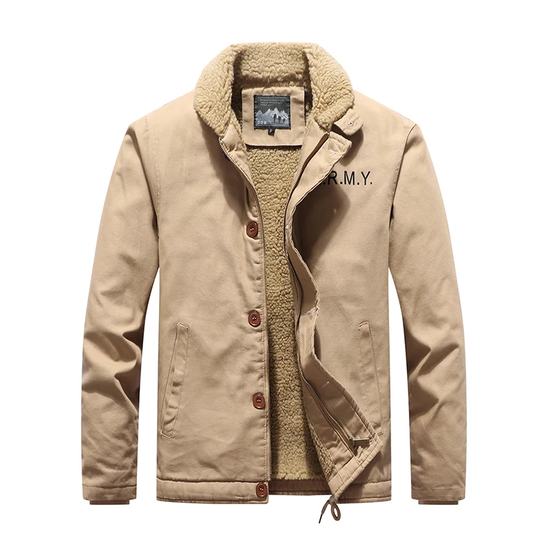 Winter Men's Warm Washed Cotton Jackets Fashion Man Thermal Cotton Coats Casual Outwear Fur Collar Jackets Mens Fleece Clothing