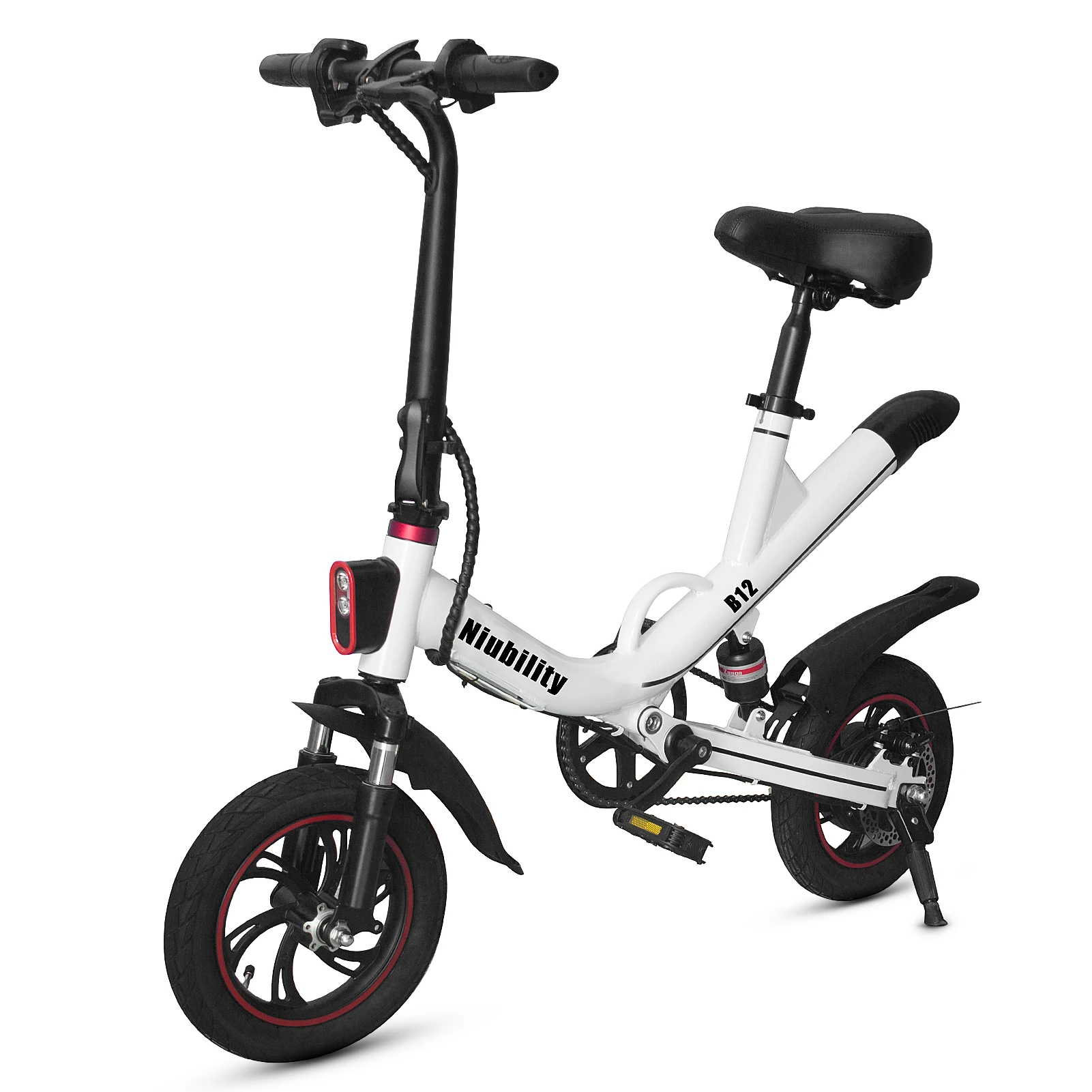 

Niubility 12 Inch Folding Electric Bicycle Power Assist E Bike 25-30km Range with Shock Absorber for Commuting