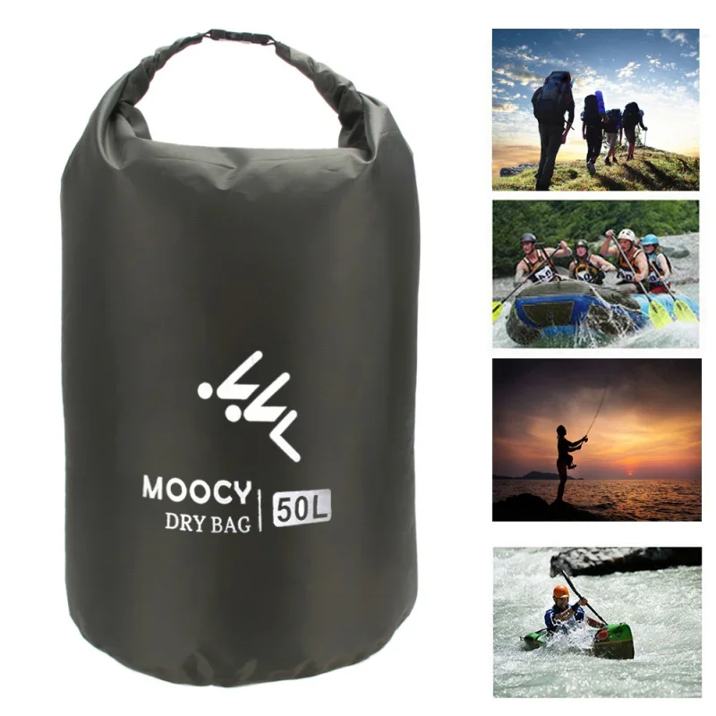 

5L/20L/50L Ultralight Swimming Bag Quick Dry Outdoor Nylon Kayaking River Storage Drifting PVC Waterproof Rafting Drifting Bag