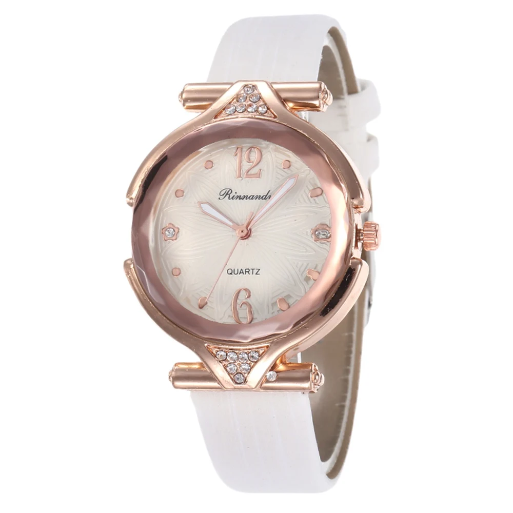 Горячая Распродажа ромбовидный цветок диск кожа женские часы студенческие