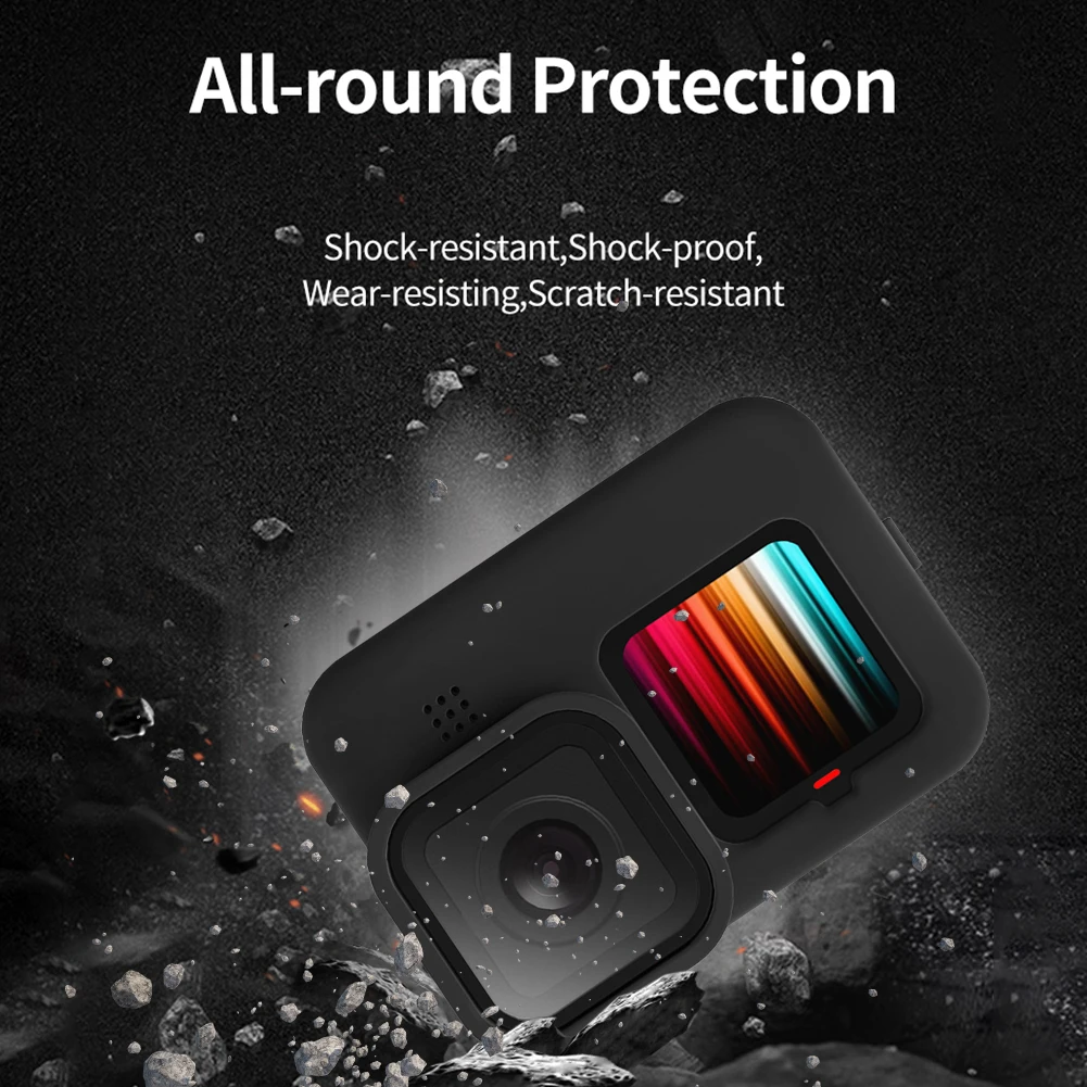 

Silicone Camera Protective Frame Case Lens Cap Set for GoPro Hero9 Accessories Droproof Vlogging Case Cage Kit