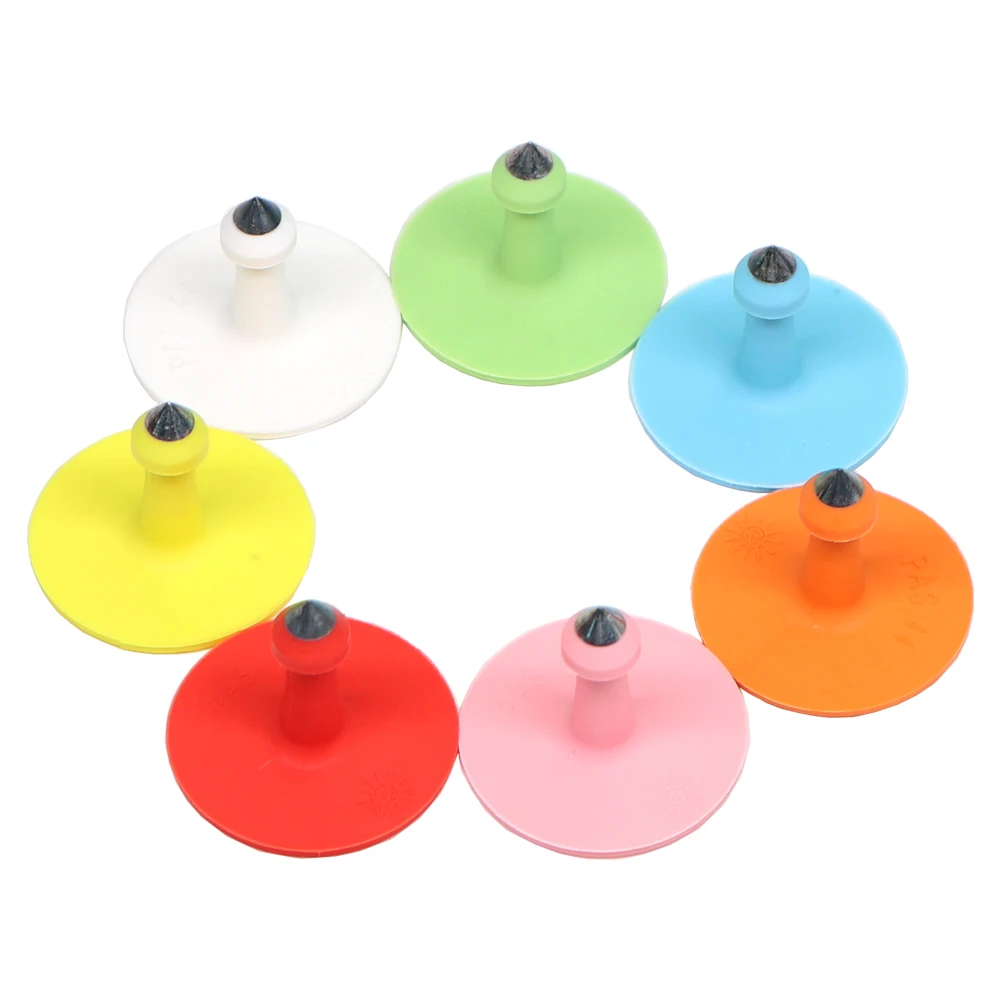 

5PCS Pig Sow Ear Tag Plate Without Word Blank Marker Label With Earrings 7 Colors Farm Animal Livestock Identification Card