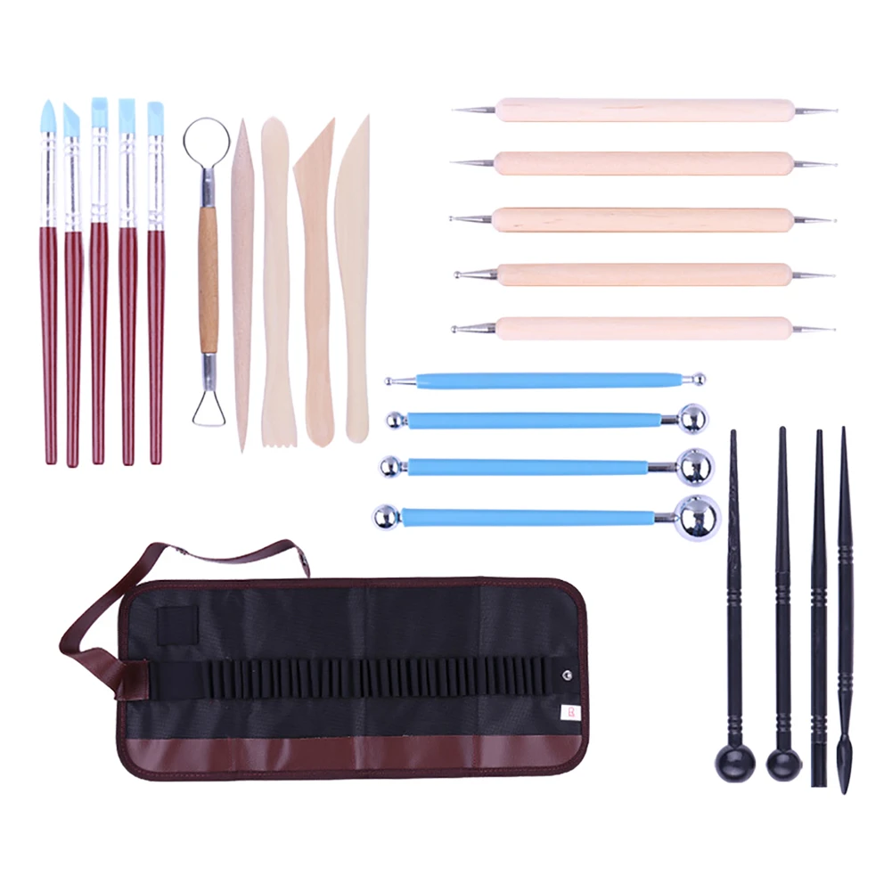 

24Pcs Sculpting Tools For Ceramics Clay Sculpture Tool Tools Polymer Craft Sculpting Pottery Modeling Carved Smoothing Wax Kit