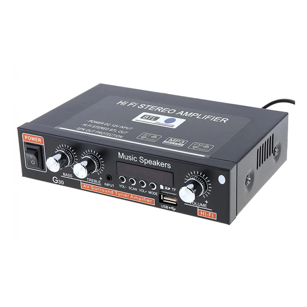 G30 Home Stereo Bass Remote Control HIFI Car Amplifier Audio Replacement Easy Use Multifunction Digital Electronics 2 Channel | Автомобили