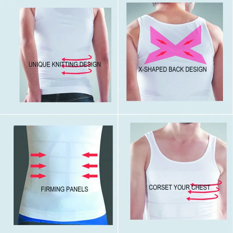 Мужская корректирующая майка без рукавов с твердым животиком для живота