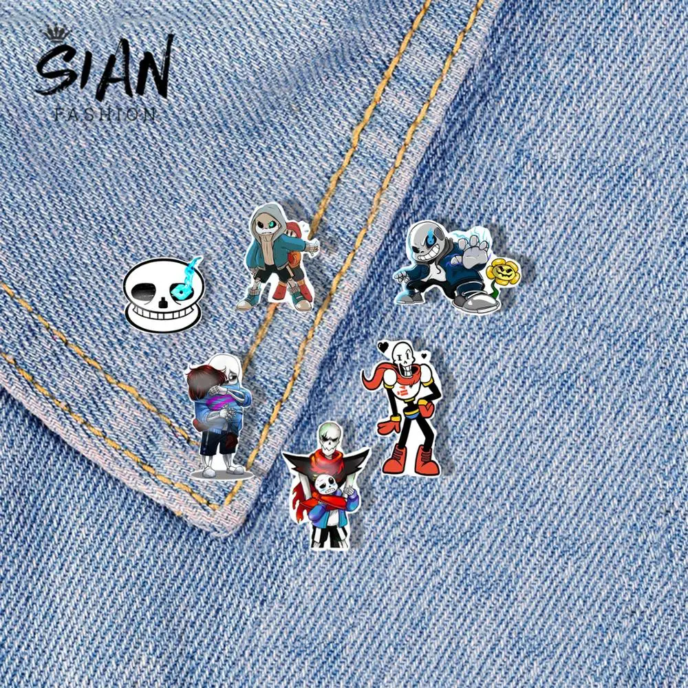 Новая модная брошь в стиле игры Undertale Sans с постером булавка акриловые Аниме