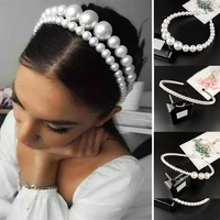 new luxury big pearl hair hoop for women hair elegant headband accesorios mujer fashion bezel turban girls hair headwear fg073