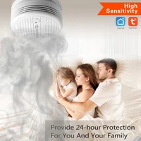 wifi smoke detector fire sensor home security system tuya smart smoke networking alarm smoke alarm fire protection smart home