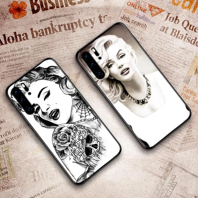 Эскиз Мэрилин Монро мягкий силиконовый телефон чехол для Huawei P10 P20 2019 P8 P9 Mini P30 LITE P