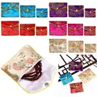 ПАРЧОВЫЙ портативный пылезащитный чехол ручной работы, сумка для хранения ювелирных изделий на молнии, Сумка с вышивкой