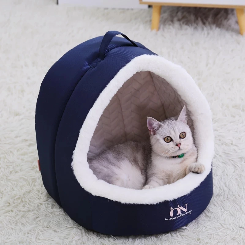 

Winter Warm Pet Dog Bed Cat House Soft Cat Cave Small Dog Nest Bed Dog Bed Soft Warm Pet Tent Bed For Cat Dogs Pet Supplies Free