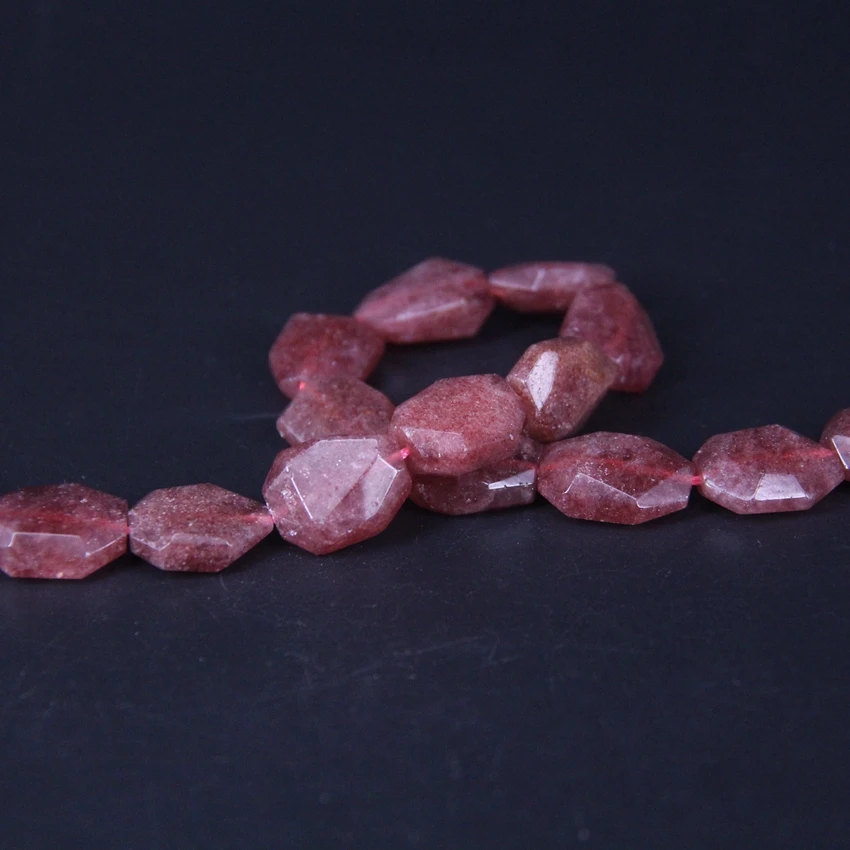 20 шт./нить бусины из натурального клубничного кварца | Украшения и аксессуары
