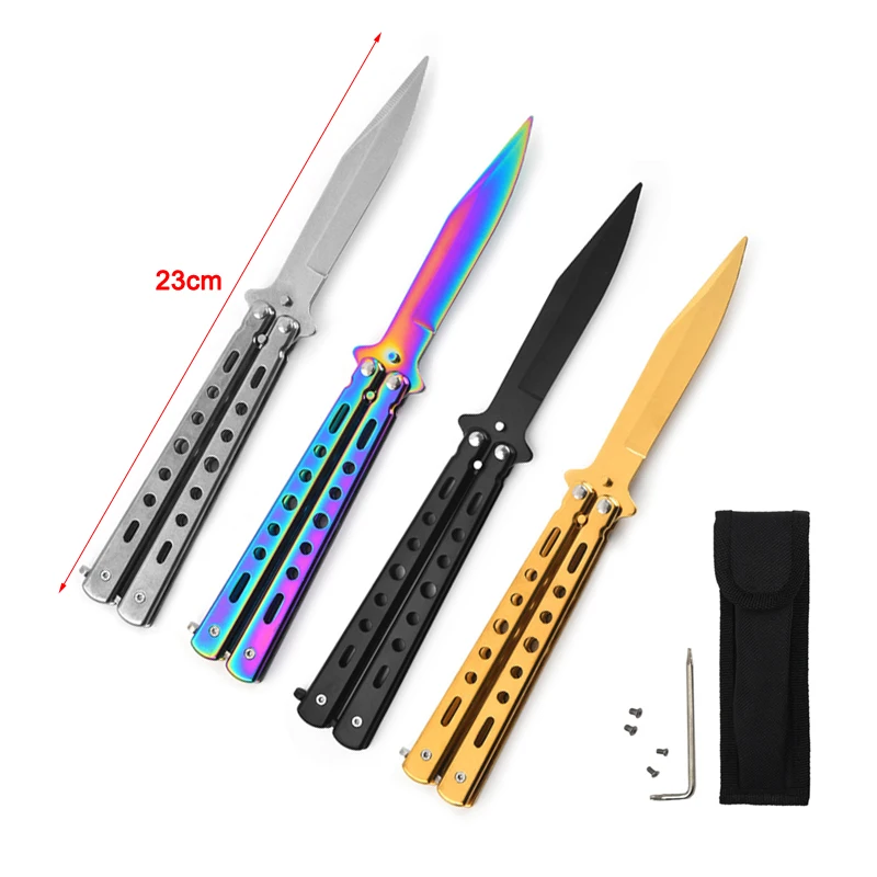Складной тренировочный нож-бабочка для новичков CS GO портативный титановый