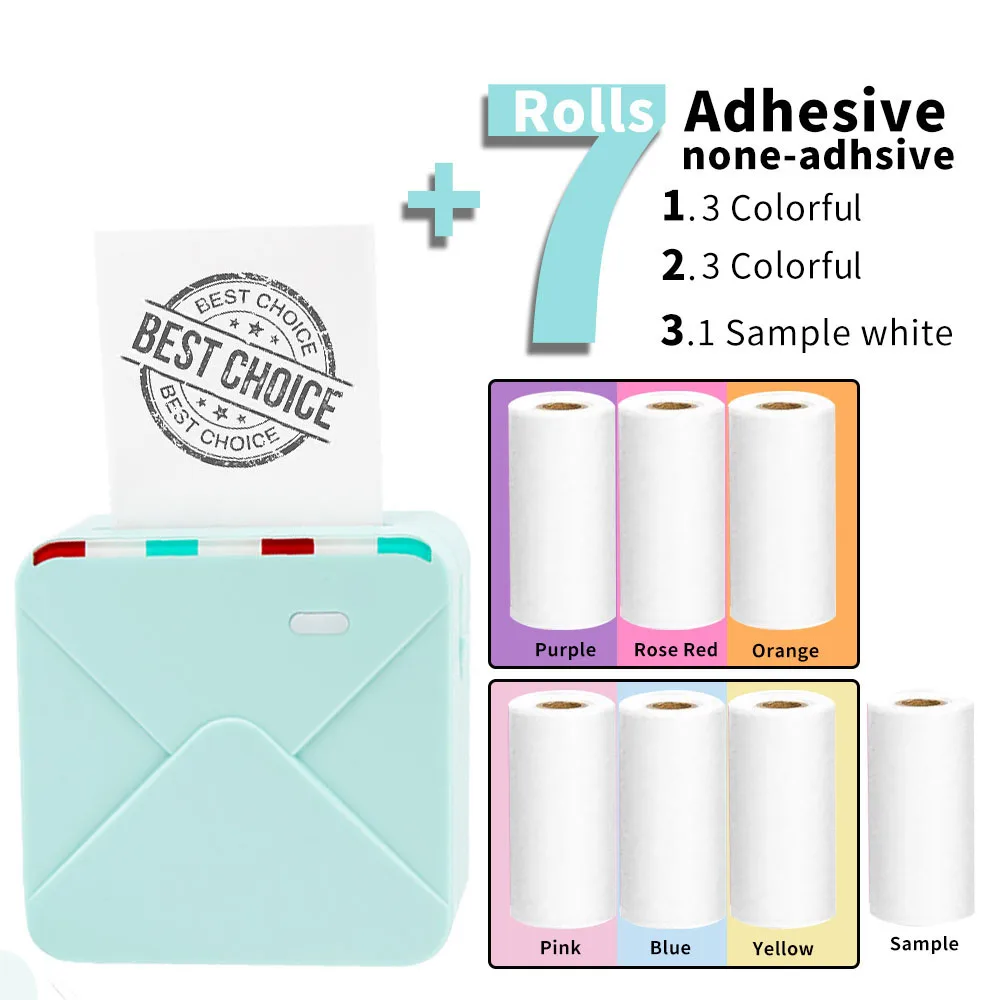 

DIY Photo Print Mini Printer Phomemo M02S 300dpi Impressora Wireless Phone App Colorful Sticky Maker 15/25/53mm Thermal Sticker