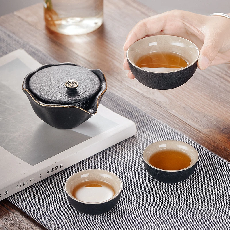 

High grade Chinese Tea Travel Tea Set Kung Fu TeaSet Ceramic Portable Teapot Porcelain Teaset Gaiwan Tea Cups of Tea Ceremony