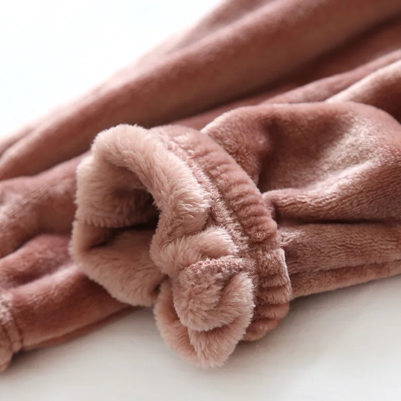 2022 Fall Winter Pants Bottoms For Couples Warm Thick Coral Fleece Sleep Pants Soft Pajamas For Men Women Plus Velvet Trousers