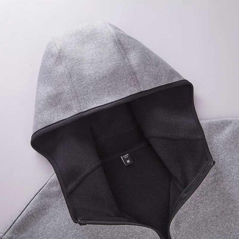 

RUELK Sweatshirts Cardigan Autumn Winter Long Sleeve Sport Hoodies Zipper Pullover Solid Men's Clothing Men Cloth