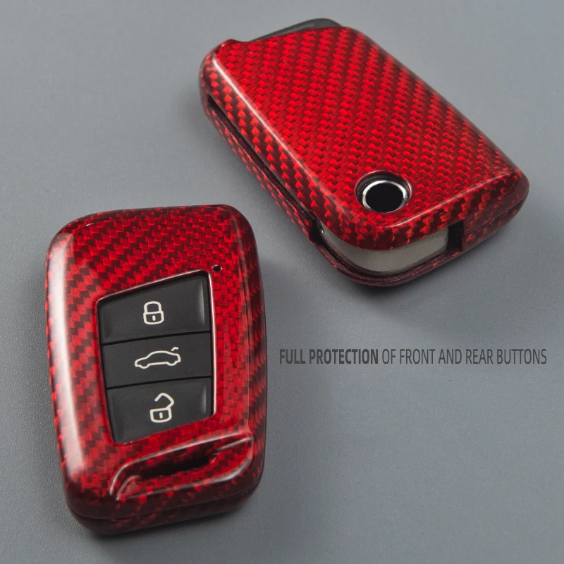 

True Carbon Fiber Car Key Fob Case Cover Protector Suit For Volkswage Suit For VW Key Fob Case Golf VII MK7 Tiguan AD1 Passat B8
