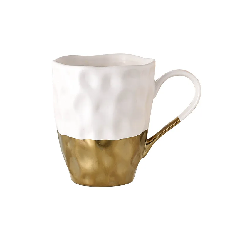 

Nordic creative concave convex ceramic mug household Phnom Penh water cup office handle tea cup milk breakfast cup