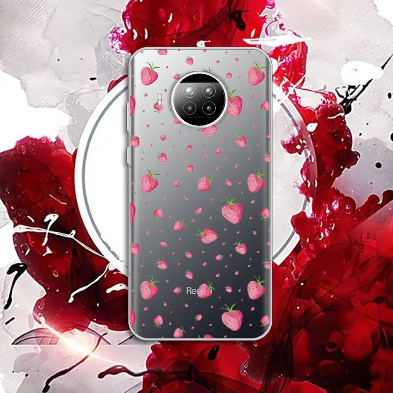 

Cartoon fruit strawberry cherry Phone Case Transparent for Xiaomi Redmi note 10 t 8 9 pro lite 11